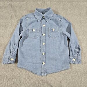 OshKosh B'gosh Light Blue Chambray Minimalist Core Button Up Shirt Boys 2T